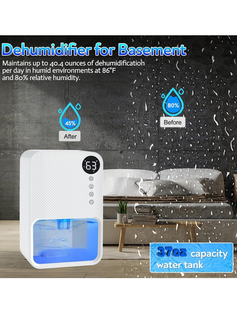 Zikra Dehumidifier for Home, Dehumidifier for Basement, 592 Sq. Ft. Semiconductor Home Dehumidifier with 7 Color Light, Timer, Sleep Mode, Auto Off, Small Dehumidifier for Bedroom, Bathroom, Basement, Rv - Image 2