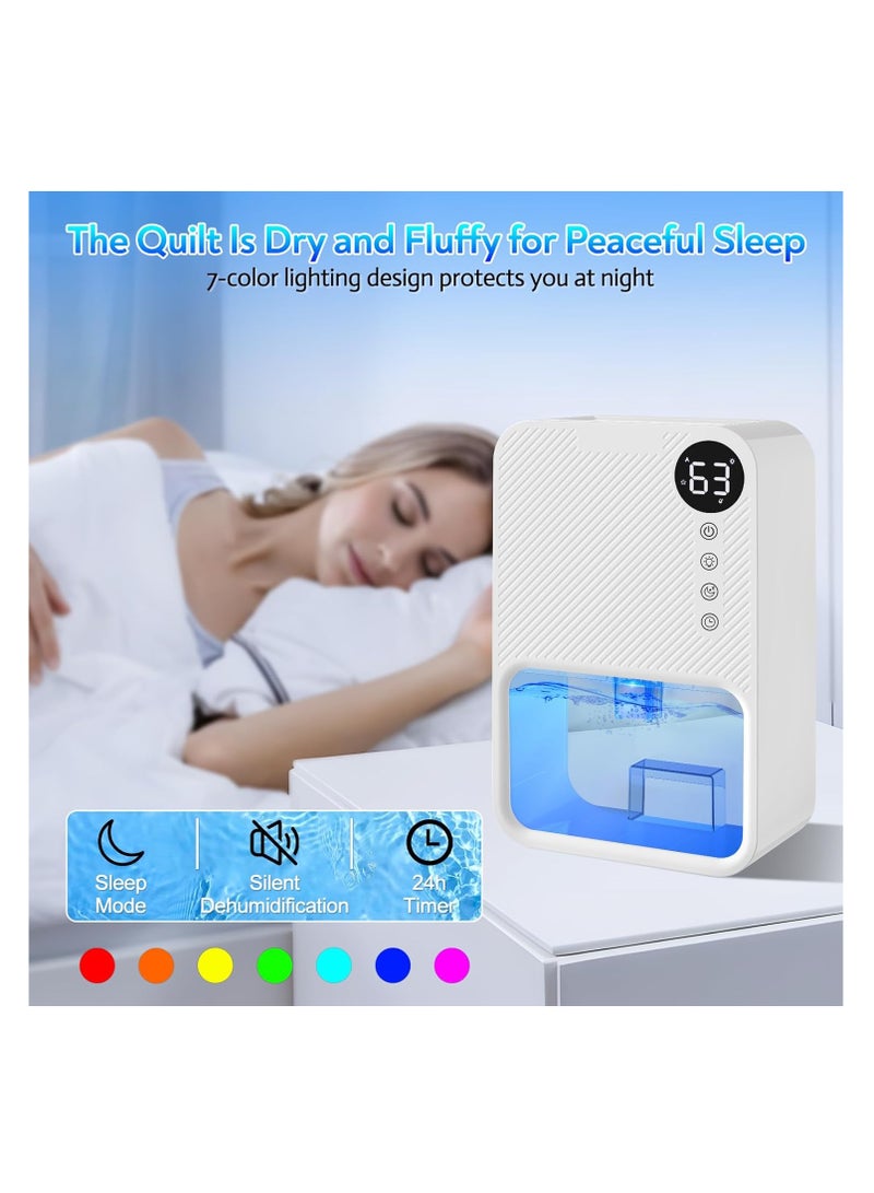 Zikra Dehumidifier for Home, Dehumidifier for Basement, 592 Sq. Ft. Semiconductor Home Dehumidifier with 7 Color Light, Timer, Sleep Mode, Auto Off, Small Dehumidifier for Bedroom, Bathroom, Basement, Rv - Image 3