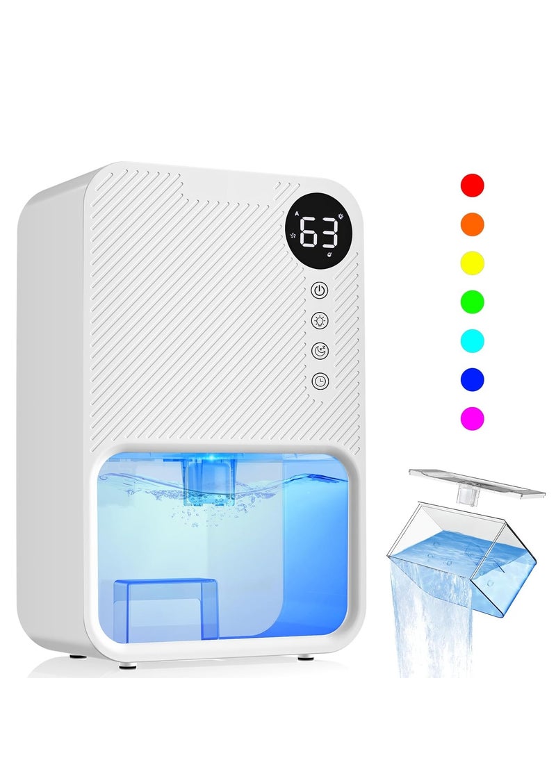 Zikra Dehumidifier for Home, Dehumidifier for Basement, 592 Sq. Ft. Semiconductor Home Dehumidifier with 7 Color Light, Timer, Sleep Mode, Auto Off, Small Dehumidifier for Bedroom, Bathroom, Basement, Rv - Image 1