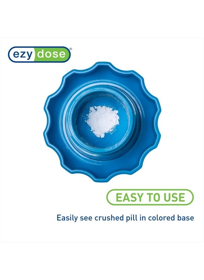 Ezy Dose Pill Crusher, Cutter and Grinder, Daily Usage, Safely Cut Pills, Vitamins, Tablets, Accurate and Easy Cuttings, Stainless Steel Blade, Storage Compartment, Blue, Small, BPA Free  - Image 4