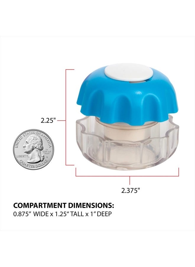 Ezy Dose Pill Crusher, Cutter and Grinder, Daily Usage, Safely Cut Pills, Vitamins, Tablets, Accurate and Easy Cuttings, Stainless Steel Blade, Storage Compartment, Blue, Small, BPA Free  - Image 2