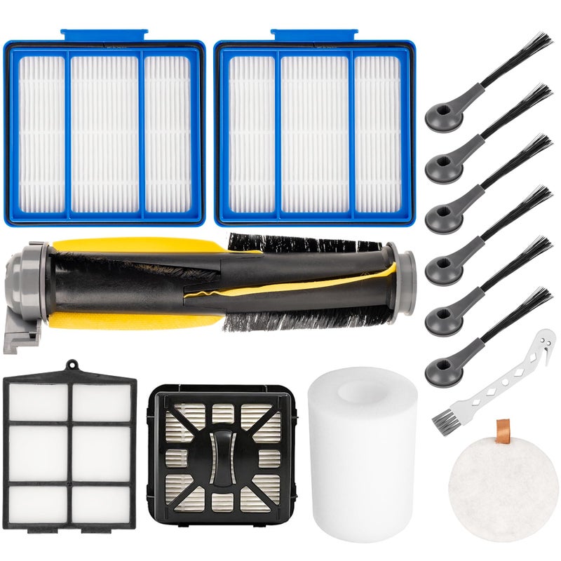 BlueStars Accessories Kit for Shark IQ AV1010AE R101AE RV1001AE AV911S AV993 RV1000 UR1000SR Robot Vacuum Cleaner - 1 main brush, 6 side brushes, 4 Filter Kit, 1 Pre-Motor Foam + Cleaning Tool - Image 1