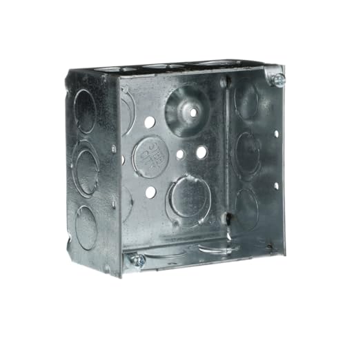 Steel City 52171 1/2&3/4E Pre-Galvanized Steel Square Box with Ground Bump and 1/2-Inch and 3/4-Inch Eccentric Knockouts - Image 3