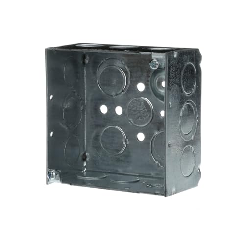 Steel City 52171 1/2&3/4E Pre-Galvanized Steel Square Box with Ground Bump and 1/2-Inch and 3/4-Inch Eccentric Knockouts - Image 2