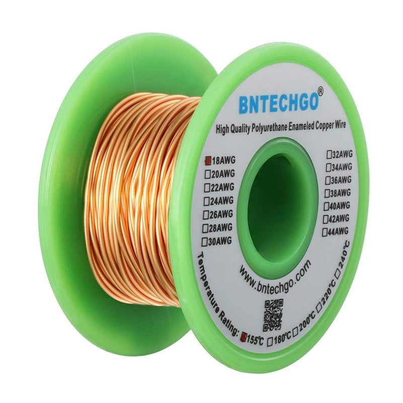 BNTECHGO 18 AWG Magnet Wire - Enameled Copper Wire - Enameled Magnet Winding Wire - 4 oz - 0.0393" Diameter 1 Spool Coil Natural Temperature Rating 155â„ƒ Widely Used for Transformers Inductors - Image 2