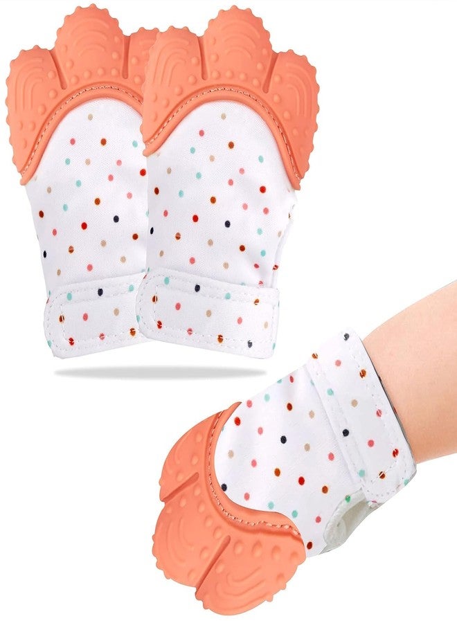 WROPZO Cute Printed Infant Teething Mittens | Food Grade Silicone Self-Soothing Teether Gloves Toy for Newborn Babies | Safe, Soft & Comfortable Teething Relief - Image 1