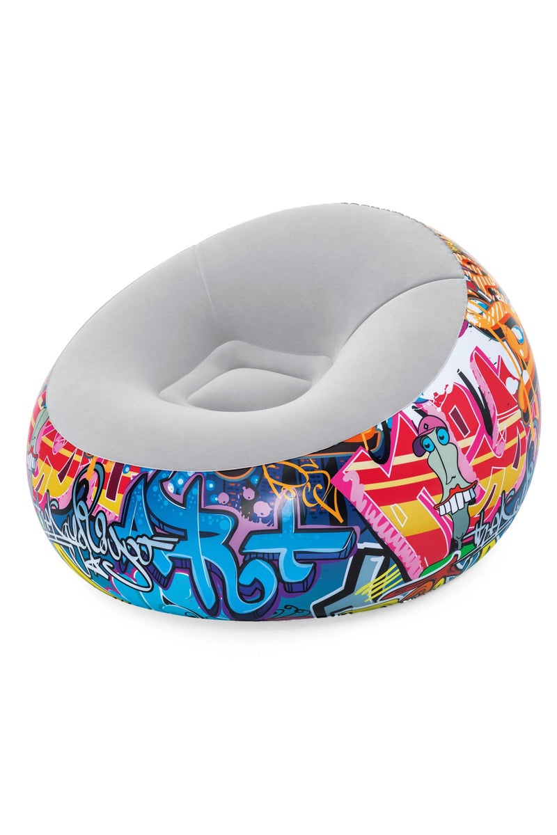Bestway Bestway Grafitti Design Inflate-A-Chair 112x11x66cm | Air Chair | Inflatable Chair for Indoor & Outdoor  - Image 1