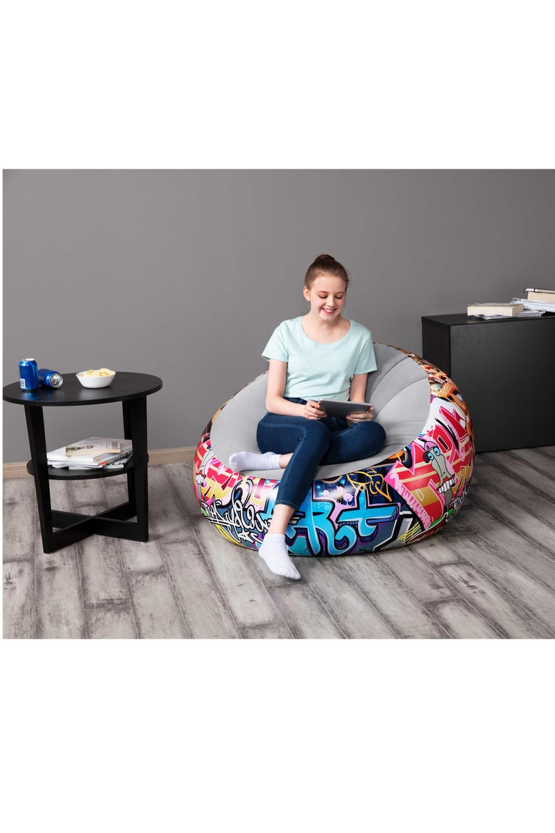Bestway Bestway Grafitti Design Inflate-A-Chair 112x11x66cm | Air Chair | Inflatable Chair for Indoor & Outdoor  - Image 2