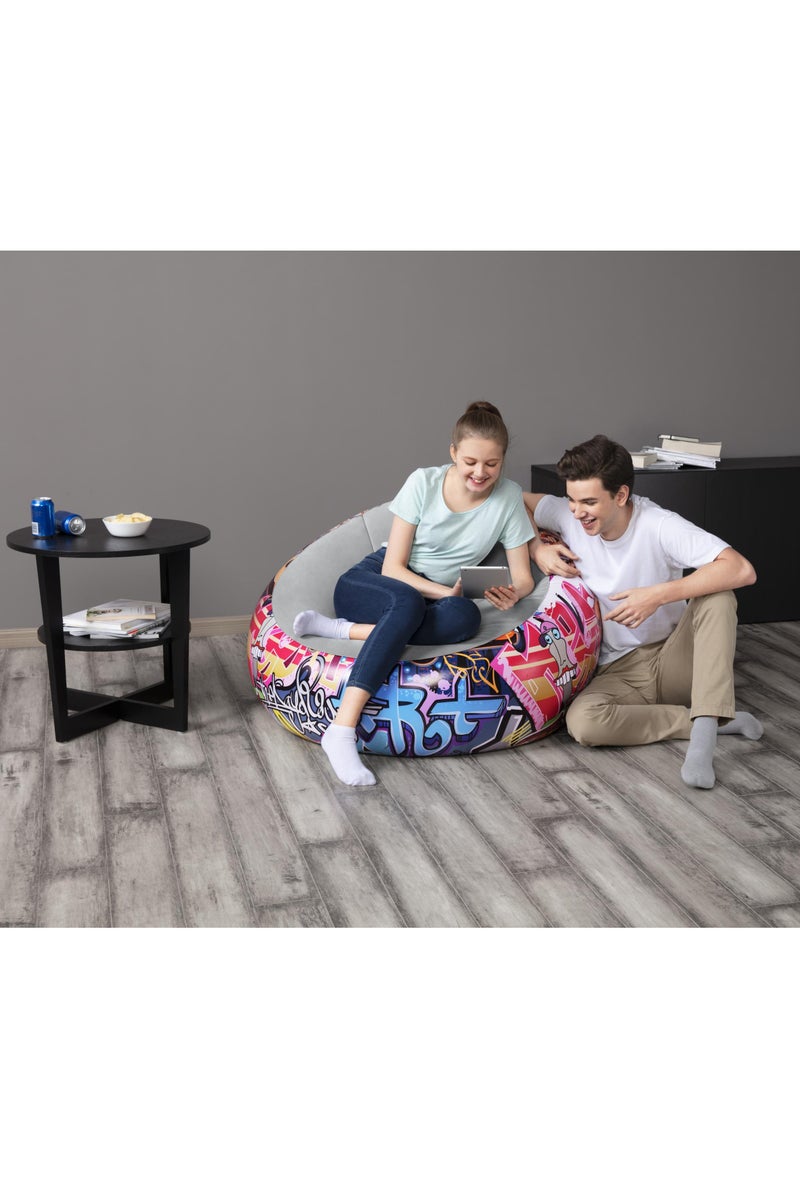Bestway Bestway Grafitti Design Inflate-A-Chair 112x11x66cm | Air Chair | Inflatable Chair for Indoor & Outdoor  - Image 3