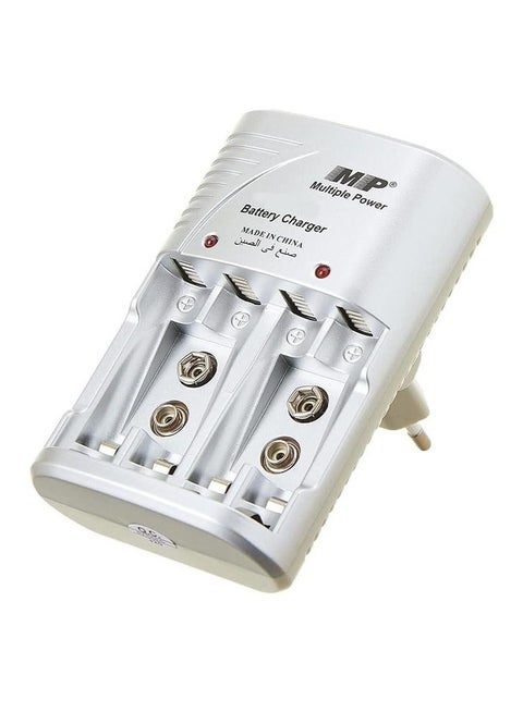 مواصفات شاحن بطارية سوبر للكاميرات والأجهزة، MP-908 AA/AAA 9V Ni-MH/Ni-CD شاحن بطارية فضي