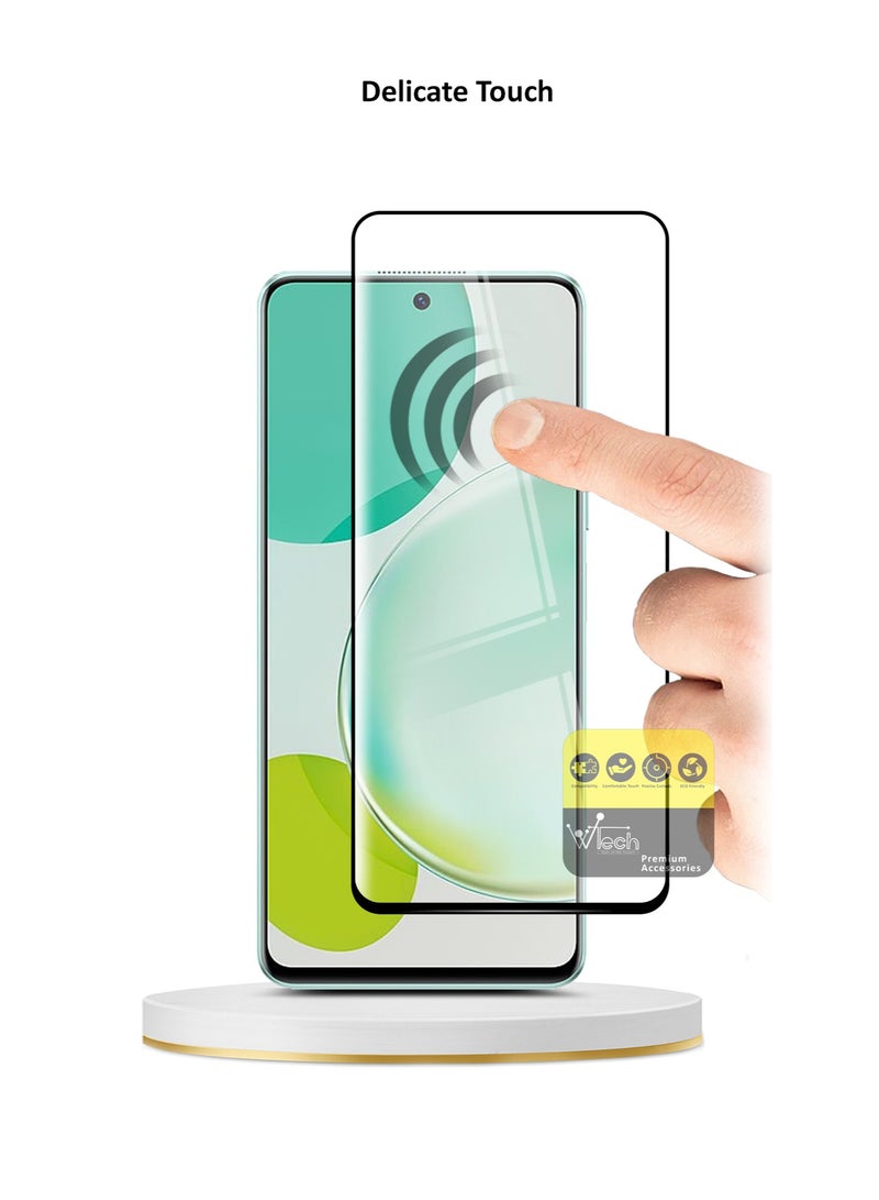 Wtech Realme 12x 5G 2024 Premium E2E Full Surface Full Glue Tempered Glass Screen Protector (MSGECN) - Clear/Black - Image 5