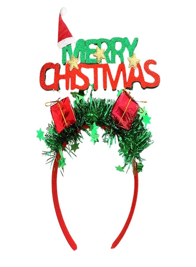 ZEYER Christmas Headbands Glitter Christmas Headbands Merry Christmas Hair Bands Christmas Gift Designs Christmas Hair Accessories Photo Props for New Year 1PCS - Image 1