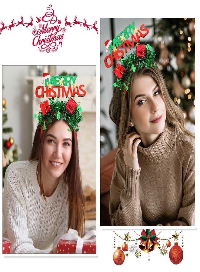 ZEYER Christmas Headbands Glitter Christmas Headbands Merry Christmas Hair Bands Christmas Gift Designs Christmas Hair Accessories Photo Props for New Year 1PCS - Image 5