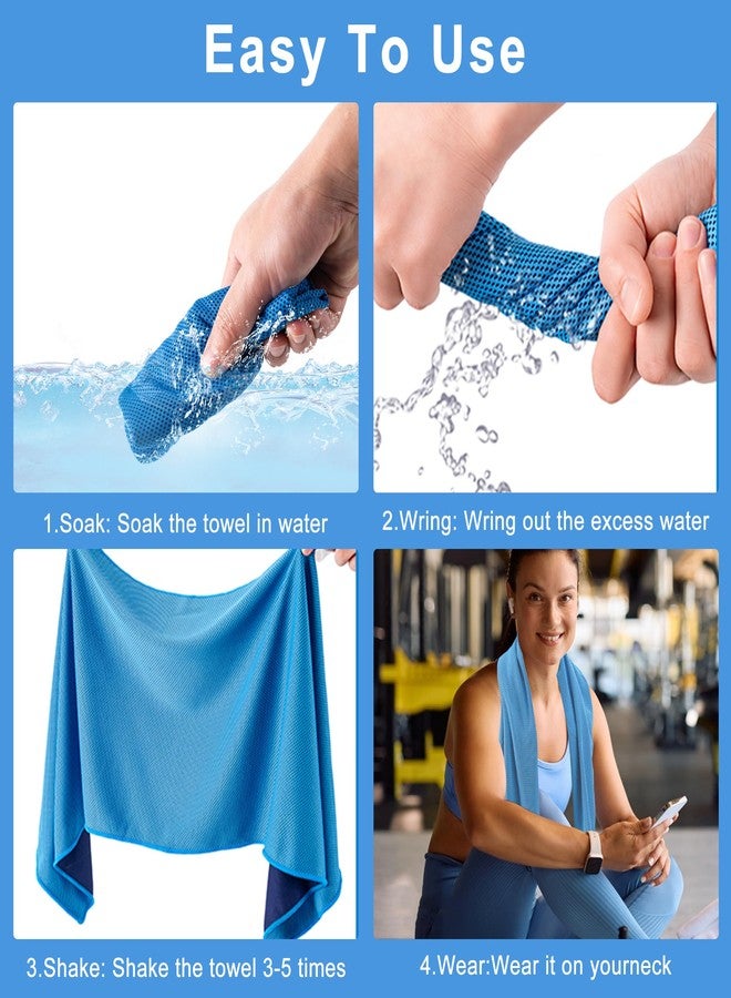 Aegero 4 Pack Cooling Towel (40"x12"), Cooling Neck Wraps,Soft Breathable Chilly Towel, IceTowel, Microfiber Towels for Yoga, Sport, RunninGym, Camping, Fitness, Workout & More Activities(Multicolor1) - Image 4