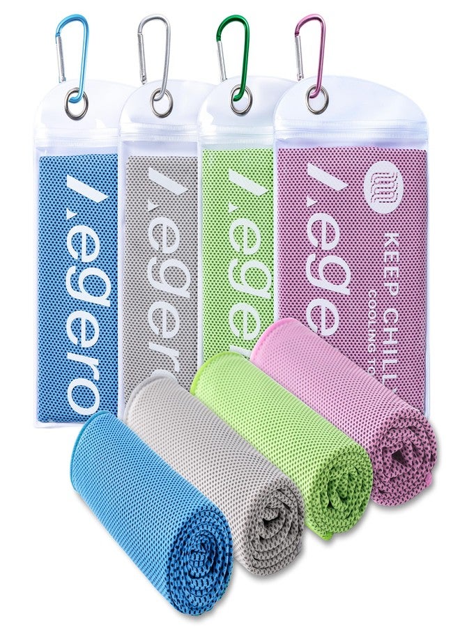 Aegero 4 Pack Cooling Towel (40"x12"), Cooling Neck Wraps,Soft Breathable Chilly Towel, IceTowel, Microfiber Towels for Yoga, Sport, RunninGym, Camping, Fitness, Workout & More Activities(Multicolor1) - Image 1