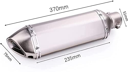 Tesmirror Motorcycle Exhaust Muffler 1.5-2"Inlet with Removable DB Killer for Street/Sport Motorcycles and Scooters with 38,51mm Diameter Exhaust Pipes(Titanium) - Image 4