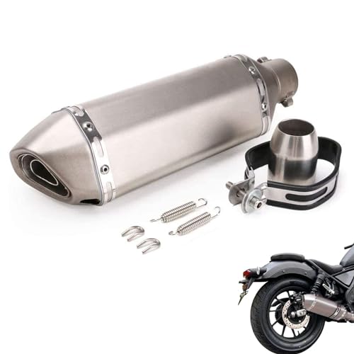 Tesmirror Motorcycle Exhaust Muffler 1.5-2"Inlet with Removable DB Killer for Street/Sport Motorcycles and Scooters with 38,51mm Diameter Exhaust Pipes(Titanium) - Image 1