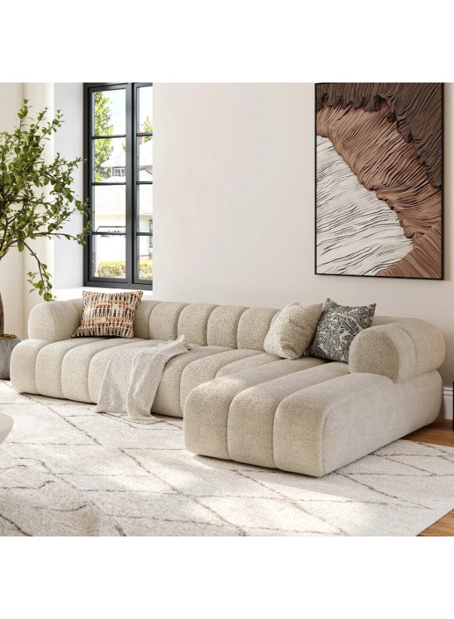 Maharat Al Bahar L-Shape Sofa Set – Brand New | Beige Color | Latest Design - Image 1