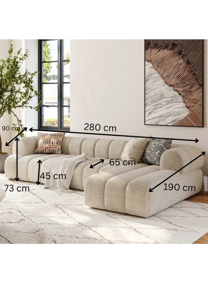 Maharat Al Bahar L-Shape Sofa Set – Brand New | Beige Color | Latest Design - Image 2