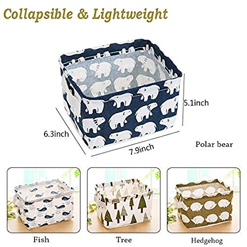 BeFunky Cute Fabric Storage Basket Bins, Home Decor Canvas Organizers Bag, Storage Bins Basket for Adult Makeup, Baby Toys Liners, Books (Pack of 4) - Image 5