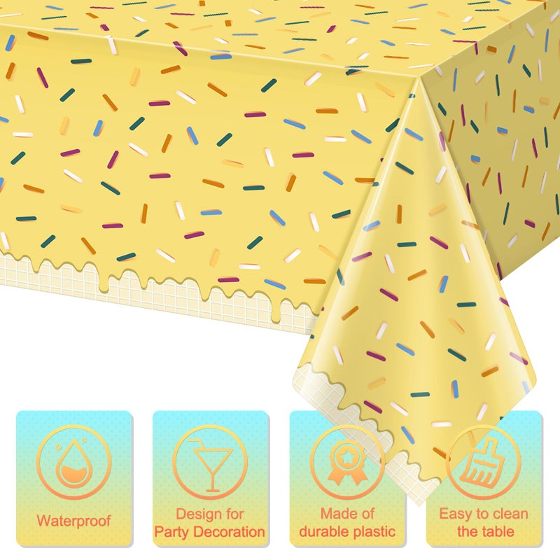 Hallswl 6 Pack Ice Cream Party Decorations Tablecloths,Disposable Plastic Rectangle Table Covers for Baby Shower Sweet One Birthday Donut Themed Party Supplies, 6 Color,54 X 108 Inch - Image 3
