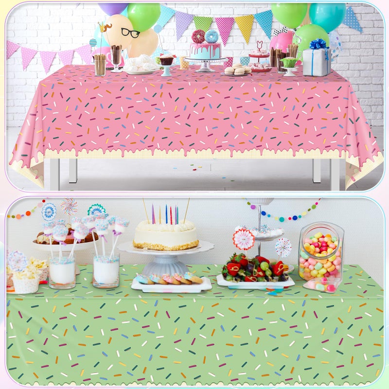 Hallswl 6 Pack Ice Cream Party Decorations Tablecloths,Disposable Plastic Rectangle Table Covers for Baby Shower Sweet One Birthday Donut Themed Party Supplies, 6 Color,54 X 108 Inch - Image 5