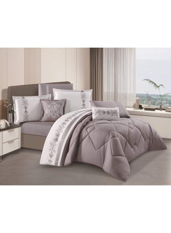 Hours Horse 4-piece single-size comforter set, embroidered with a modern and distinctive pattern  - Image 1