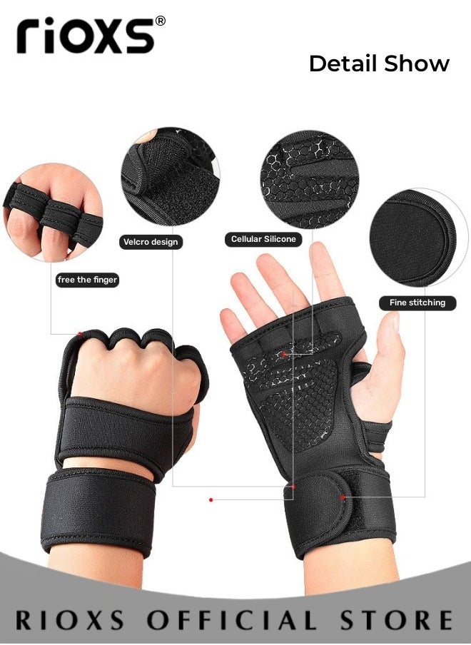 RIOXS - Push Up Bars With Gloves,Non-slip Fitness Push Up Stands,1 Pair Pushup Handles With Cushioned Foam Grip,Push Up Handles Grips For Strength Training Home Gym Exercise - Image 1