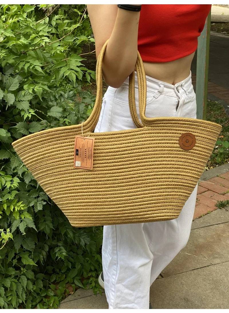 BDZ Deri Jute Straw Look Handbag Beach Bag Shoulder Bag
