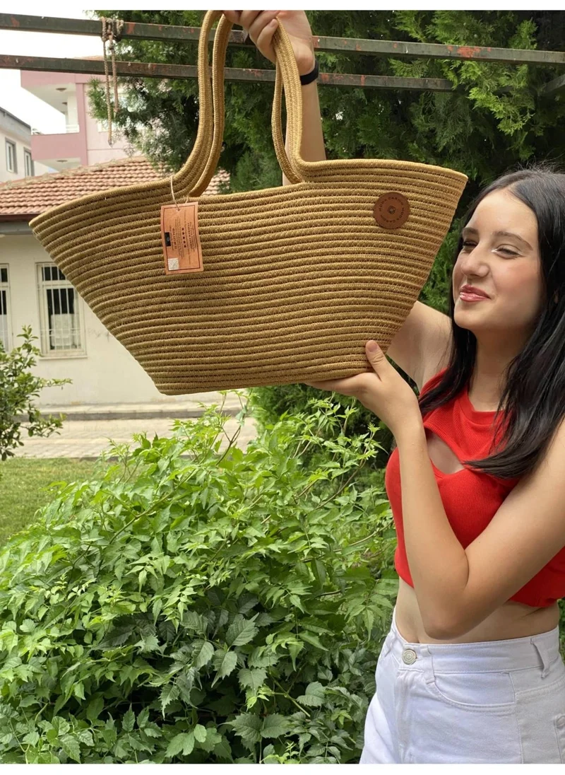 BDZ Deri Jute Straw Look Handbag Beach Bag Shoulder Bag