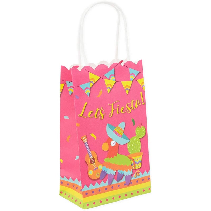 BLUE PANDA Fiesta Party Favor Bags - 24-Pack, Multi-Colored Paper With Rope Handles, 9 x 5.3 x 3.15 In - For Mexican Fiesta Candy & Treats - Image 5