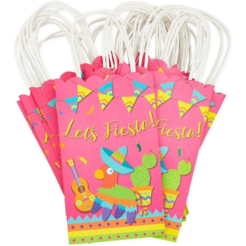 BLUE PANDA Fiesta Party Favor Bags - 24-Pack, Multi-Colored Paper With Rope Handles, 9 x 5.3 x 3.15 In - For Mexican Fiesta Candy & Treats - Image 3