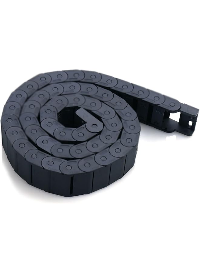 promass Black Plastic Flexible Nested Semi Closed Drag Chain Cable Wire Carrier 15mm x 30mm for Electrical Machines - Image 1