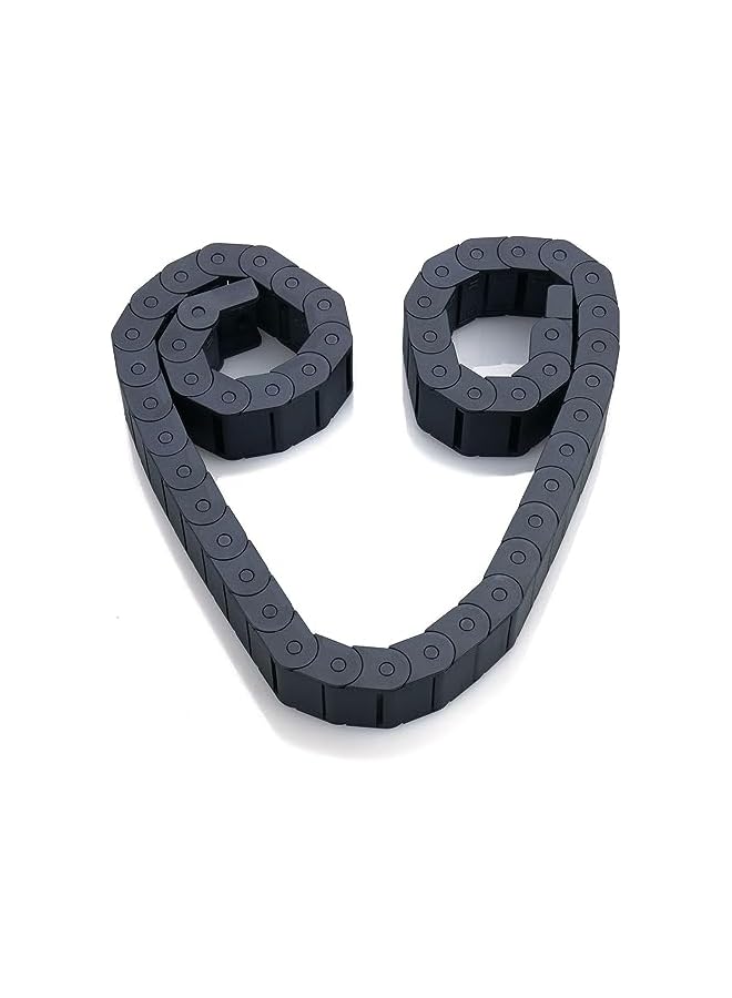 promass Black Plastic Flexible Nested Semi Closed Drag Chain Cable Wire Carrier 15mm x 30mm for Electrical Machines - Image 2