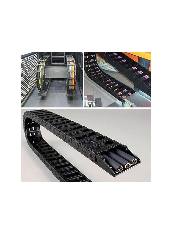 promass Black Plastic Flexible Nested Semi Closed Drag Chain Cable Wire Carrier 15mm x 30mm for Electrical Machines - Image 5