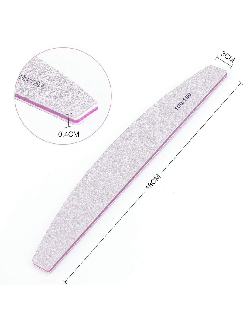 10 PCS Professional Nail Files, Double Sided Emery Board, Manicure Pedicure Tool, Reusable Fingernail File, Pet Grooming Tools, Suitable for Home and Salon Use, 100 180 Grit - Image 2