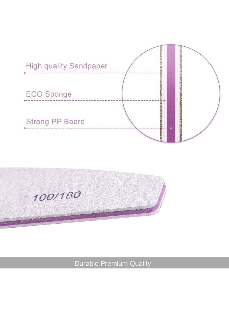 10 PCS Professional Nail Files, Double Sided Emery Board, Manicure Pedicure Tool, Reusable Fingernail File, Pet Grooming Tools, Suitable for Home and Salon Use, 100 180 Grit - Image 4