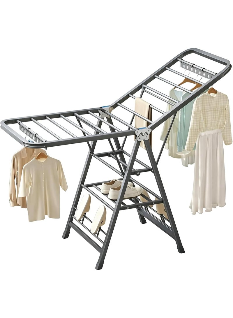 M.A&F's Lndoor Foldable Clothes Drying Rack, Adjustable Wings Space Saving Carbon Steel drying rack for bedsheets clothes quilts shoes (Gray, 180 * 47 * 91cm) - Image 5