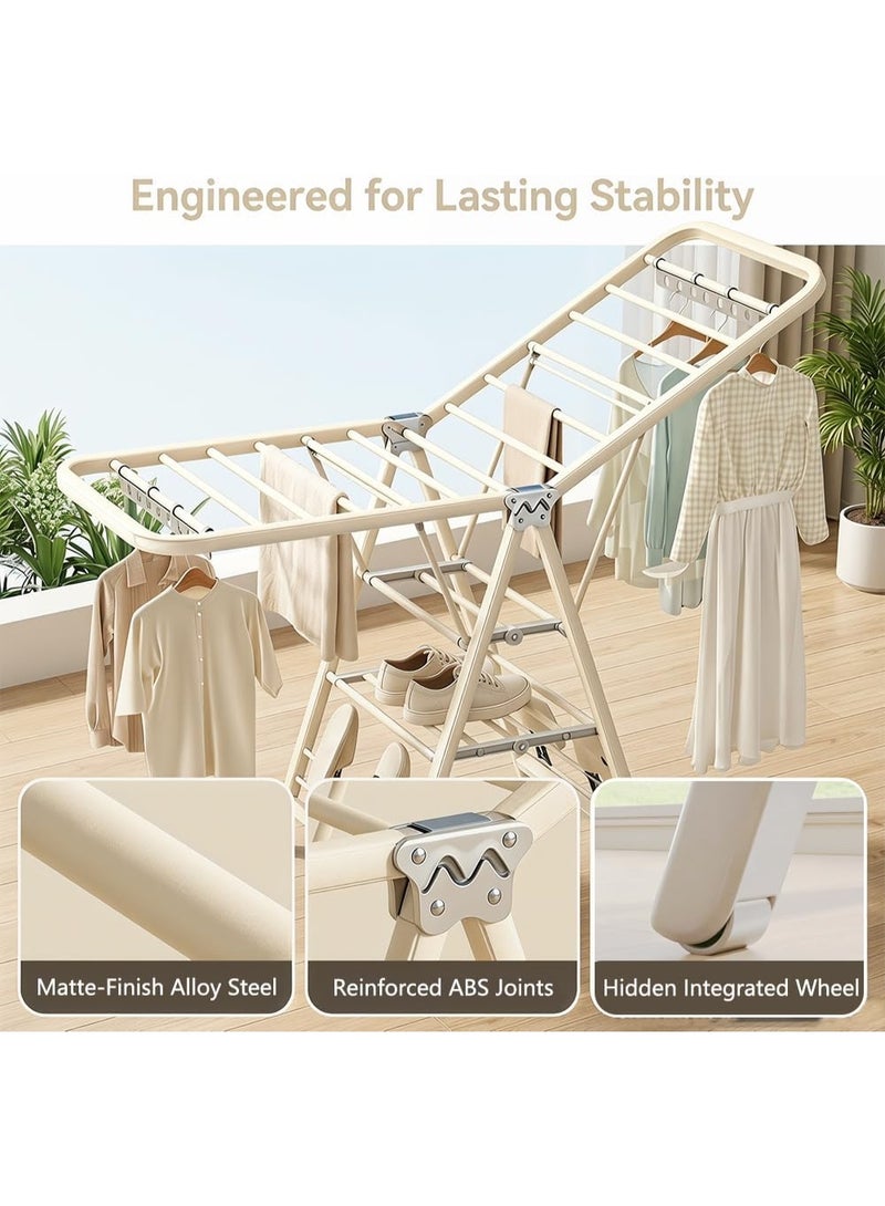 M.A&F's Lndoor Foldable Clothes Drying Rack, Adjustable Wings Space Saving Carbon Steel drying rack for bedsheets clothes quilts shoes (Gray, 180 * 47 * 91cm) - Image 4