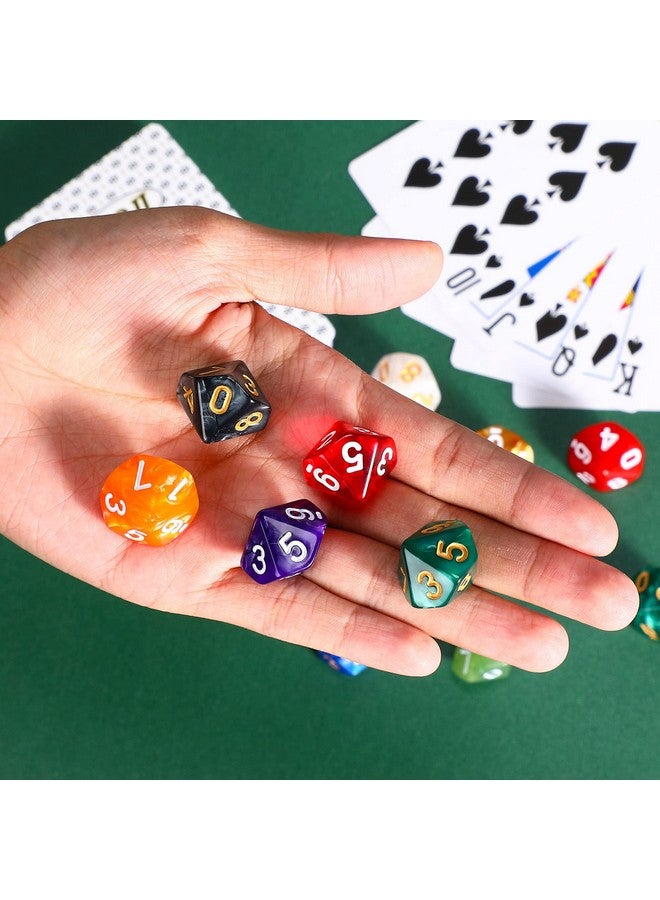 Skylety Skylety 50 Pieces Polyhedral Dice Sets with Black Pouch Compatible with RPG MTG Tabletop Role Playing Table Games Multi Colored Assortment (10 Sided Style)  - Image 3