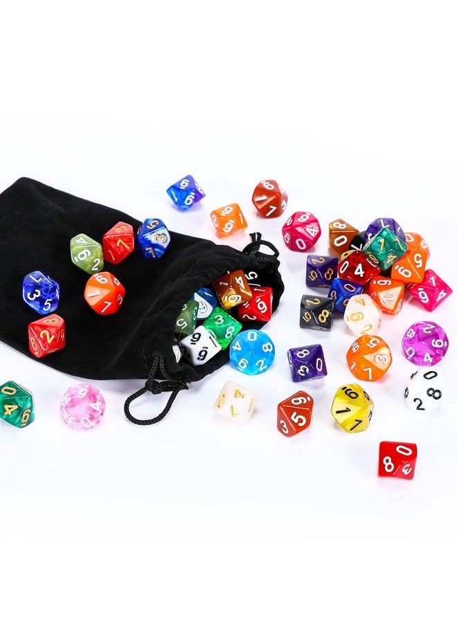Skylety Skylety 50 Pieces Polyhedral Dice Sets with Black Pouch Compatible with RPG MTG Tabletop Role Playing Table Games Multi Colored Assortment (10 Sided Style)  - Image 2