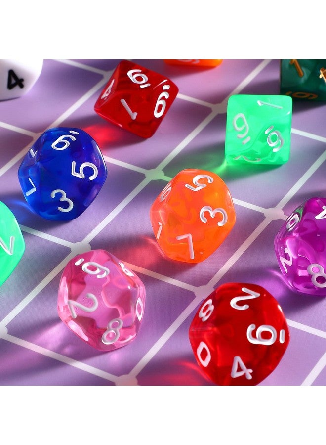 Skylety Skylety 50 Pieces Polyhedral Dice Sets with Black Pouch Compatible with RPG MTG Tabletop Role Playing Table Games Multi Colored Assortment (10 Sided Style)  - Image 4