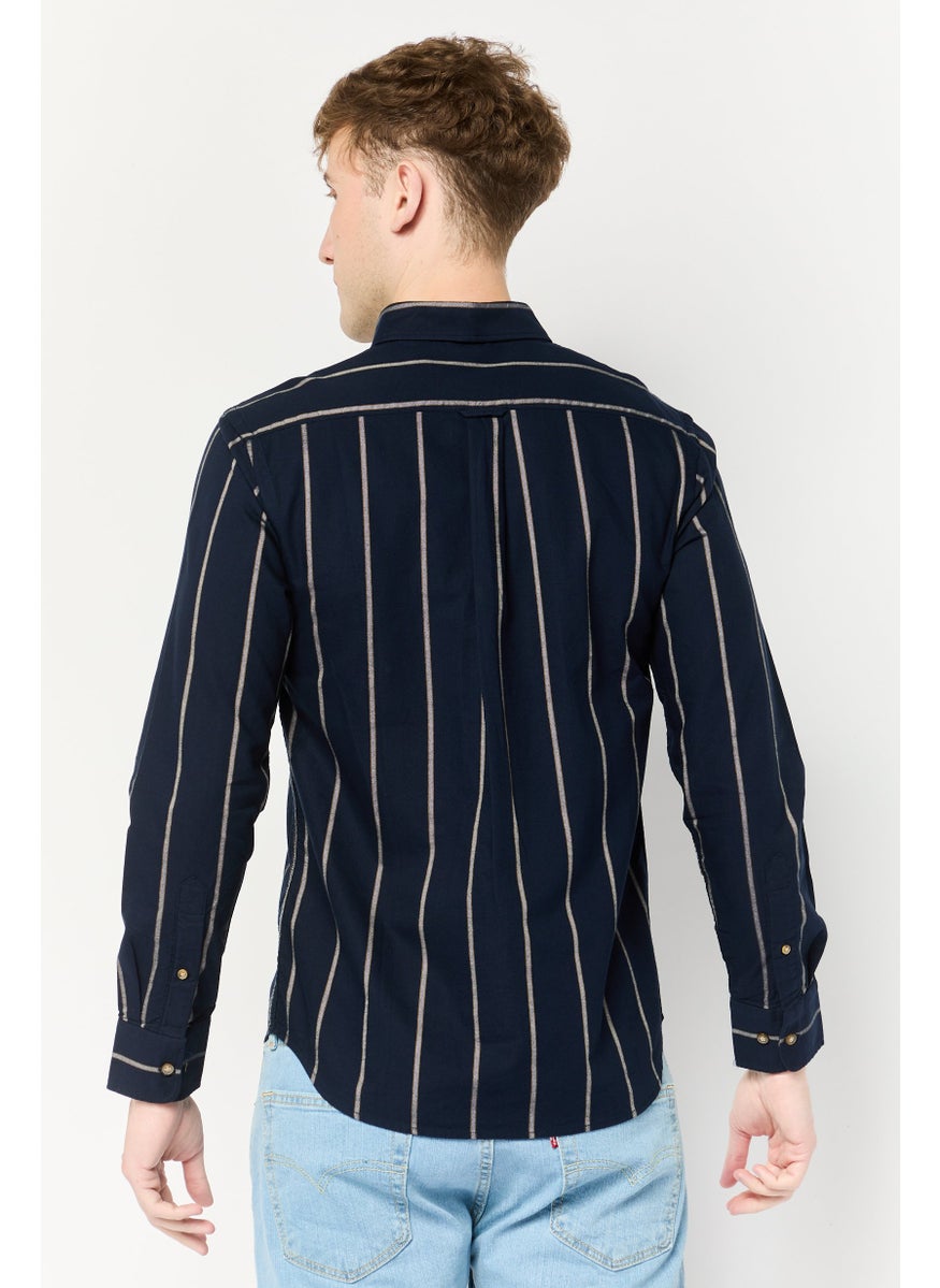 La Martina Men Tailored Fit Embroidered Logo Long Sleeves Casual Shirt, Multicolor  - Image 4