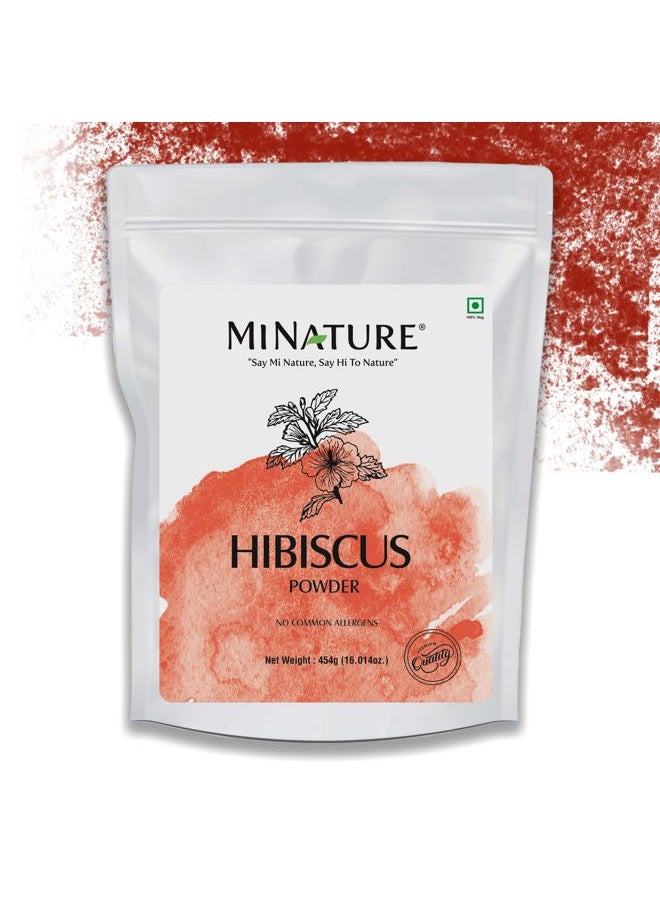mi nature - Hibiscus Powder (Hibiscus Sabdariffa Flower Powder) by mi Nature | 114 g(4 oz) | Resealable Zip Lock Pouch - Image 1