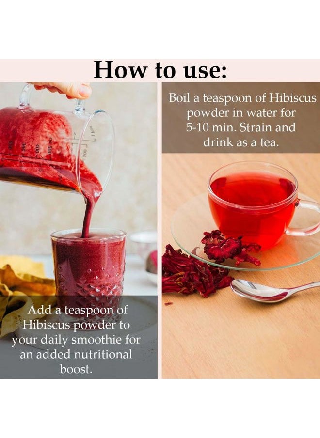 mi nature - Hibiscus Powder (Hibiscus Sabdariffa Flower Powder) by mi Nature | 114 g(4 oz) | Resealable Zip Lock Pouch - Image 1