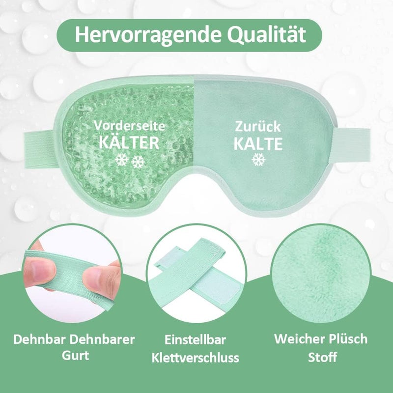 NEWGO Longevity optimized build NEWGO Cooling Glasses Reusable Eye Cooling Pads with Gel Beads for Hot Cold Therapy, Swollen and Tired Eyes, Dark Circles, Migraines, Sinus Pain (Green) Trendy varied sizing alternatives - Image 4
