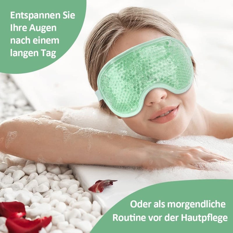 NEWGO Longevity optimized build NEWGO Cooling Glasses Reusable Eye Cooling Pads with Gel Beads for Hot Cold Therapy, Swollen and Tired Eyes, Dark Circles, Migraines, Sinus Pain (Green) Trendy varied sizing alternatives - Image 5