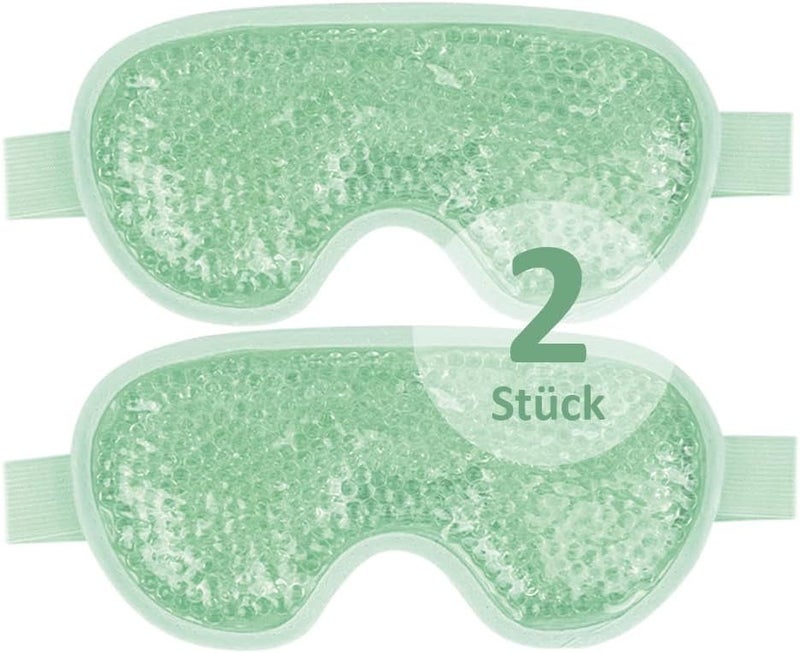 NEWGO Longevity optimized build NEWGO Cooling Glasses Reusable Eye Cooling Pads with Gel Beads for Hot Cold Therapy, Swollen and Tired Eyes, Dark Circles, Migraines, Sinus Pain (Green) Trendy varied sizing alternatives - Image 1