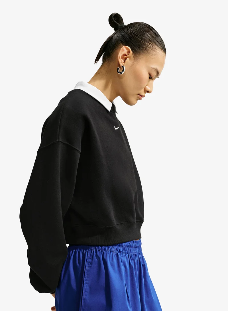 Nike BLACK/(SAIL) W NK STDO FLC MW OS CROP CREW for Women | Best Price UAE