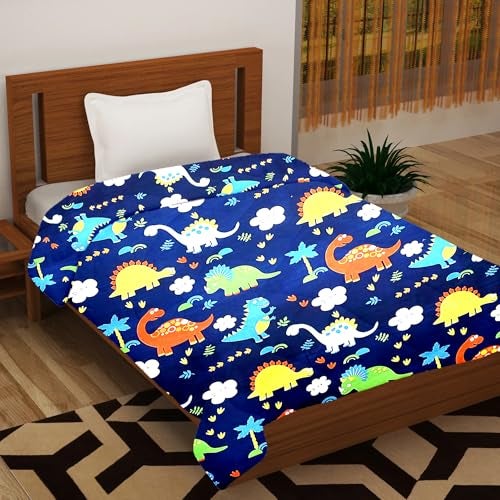 Filymore Danasour Comforter for Kids Boys - Cute Cartoon Print Single Bed Blanket, Microfiber Dohar for Boys & Girls | Soft Kids Winter & Summer Quilt | 60x90 Inches (Blue) - Image 3